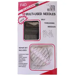 GENERICO - Kit de Agujas de Coser Manuales con 18 Piezas