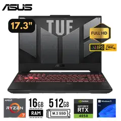 ASUS - LAPTOP TUF A17 FA707NUR-HX035 R7-7435HS RAM 16GB SSD 512GB RTX 4050 6GB 17.3" FHD IPS WIN 11