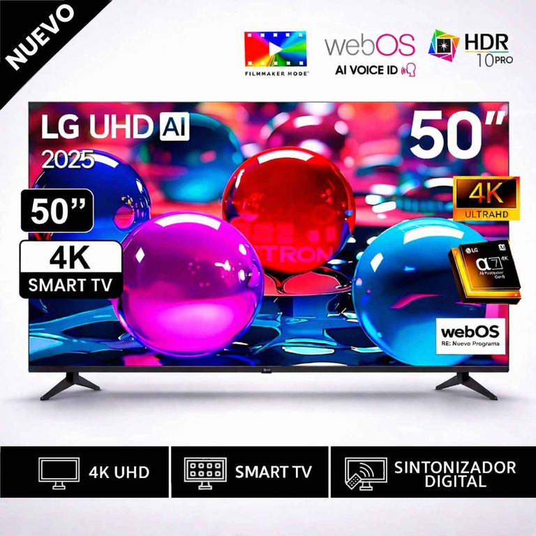 Televisor 50 Pulg Ultra HD 4K AI ThinQ 50UA7300 Modelo 2025- Negro
