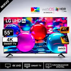 LG - Televisor 55" Pulg Ultra HD 4K AI ThinQ 55UA7300 Modelo 2025- Negro