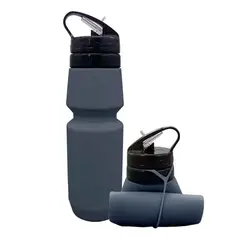 VARIOS - Botella de Agua Plegable Tomatodo 700ml para Viaje Silicon Gris