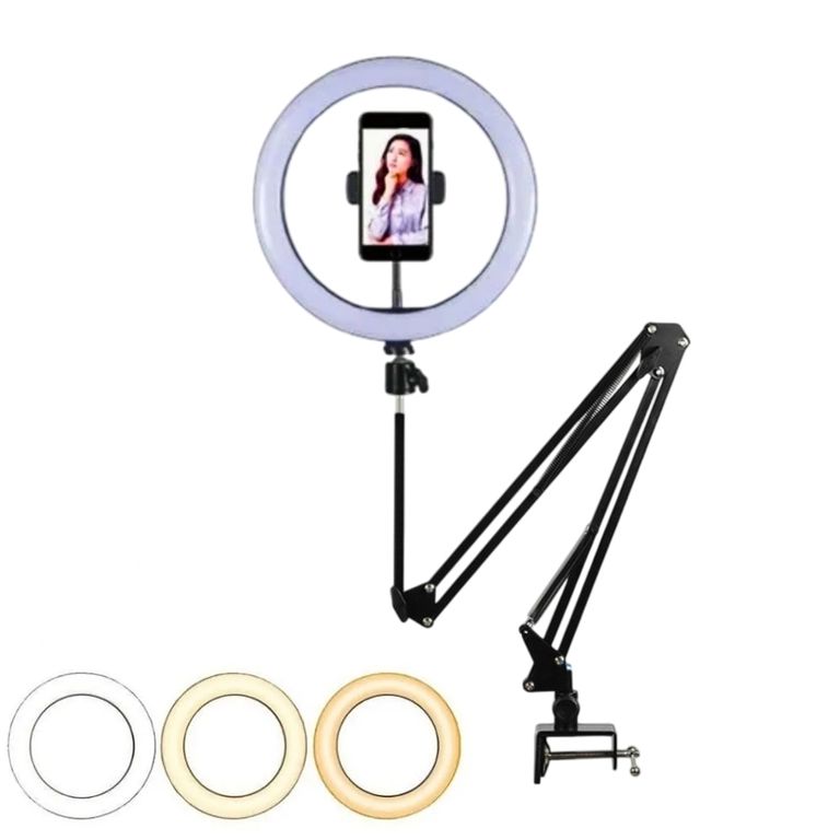Soporte para Escritorio Mesa Plegable con Aro Led Luz 10 Pulgadas
