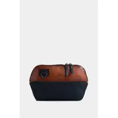 VELEZ - Vélez Riñonera Kanvas 2 Cuero Hombre Contraste Brandy