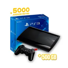 SONY - PlayStation 3 / Ps3 Super Slim Reacondicionado 500GB + Juegos de PS3 y Retro