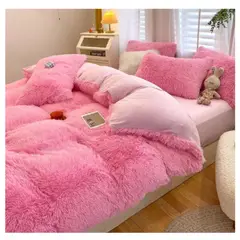 CUTE - EDREDÓN PIEL DE OSO DE 2 PLAZAS + 2 FUNDAS DE ALMOHADA