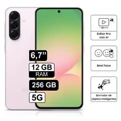 SAMSUNG - Celular Galaxy A56 5G 256GB 12GB RAM cámara principal 50MP frontal 12MP 67 Rosado