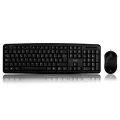ENKORE - Teclado y Mouse con cable USB color negro ENT502