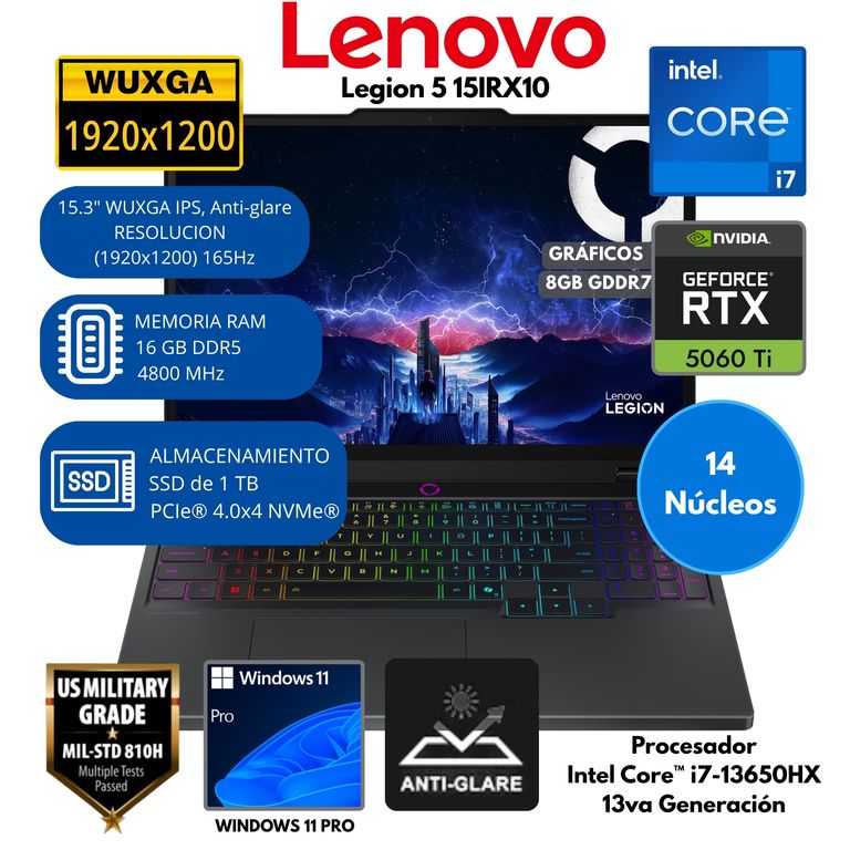 Laptop THINKPAD T14 GEN 5 INTEL ULTRA 5 -RAM 32GB SSD 512 GB 14" WUXGA WINDOWS 11