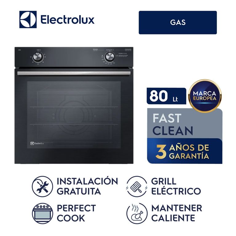 Horno Empotrable 80LT A Gas con Grill Black OE8GL