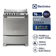 ELECTROLUX - Cocina Freestanding Gas 5 Quemadores Triple Llama 76GSR-CL
