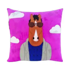 GENERICO - Cojín dibujo Bojac Caballo fondo morado