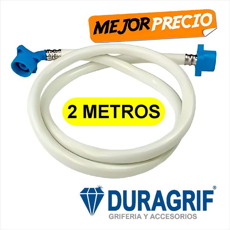 MANGUERA DE INGRESO LLENADO LAVADORA 2 METROS