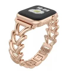 GENERICO - Correa Acero Trenzada para Apple Watch 45mm - ROSA GOLD