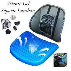 GENERICO - Pack, Cojín Asiento de Gel y Soporte Lumbar para sillas