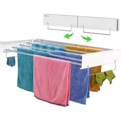 ANYHOGAR - Tendedero de ropa plegable retráctil de pared