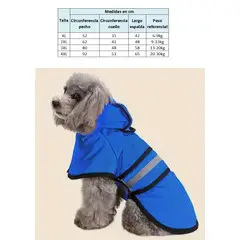 GENERICO - Capa impermeable para perros grandes 20-30kg azul talla 4XL