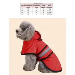GENERICO - Capa impermeable para perros grandes 20-30kg rojo talla 4XL