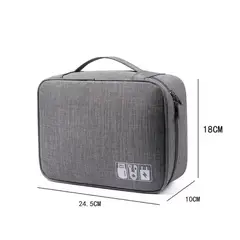 GENERICO - Estuche Organizador Porta Cable-Cargador-Auricular Grande-Gris