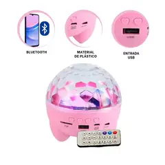 GENERICO - Pack6 Bocina con Proyector de Luces de Discoteca en Rosado