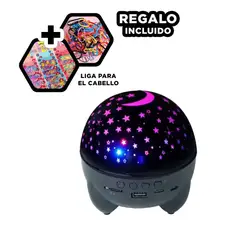GENERICO - Bocina cpn Luces de Disco en Negro Y+Ligas de Regalo