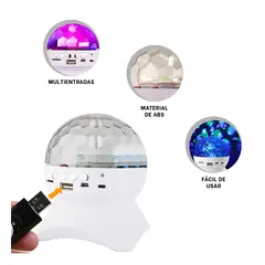 GENERICO - Pack6 Bocina con Proyector en Blanco Y+Regalo Agendita