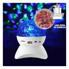 GENERICO - Pack12 Bocina con Reflector Led en Blanco Y+Ligas de Regalo