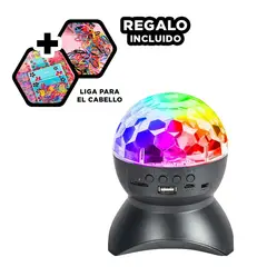 GENERICO - Bocina Giratoria con Proyector en Negro Y+Ligas de Regalo