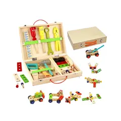 GENERICO - Set Herramientas Divertidas de Madera Montessori para Niños 35 Pcs – Maletín Didáctico