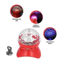 GENERICO - Pack6 Bocina con Proyector Led en Rojo Y+Regalo Agendita