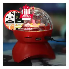 GENERICO - Pack12 Bocina con Luces Modernas en Rojo Y+Regalo Agendita