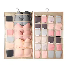 GENERICO - Organizador Colgante Para Ropa Interior Grande 36 Bolsillos beige