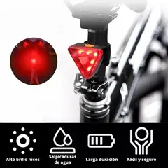 GENERICO - Luz Trasera para Bicicleta con 5 Luces Recargable