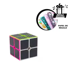 RYBIU IMPORT - Cubo Rubik para Profesionales 2x2 Negro Y+Papel de Regalo
