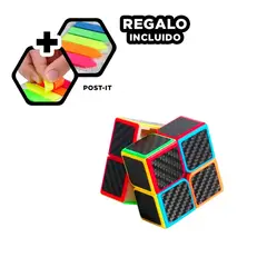 RYBIU IMPORT - Pack12 Rompecabeza de 2x2 Negro Y+Banderitas Adhesivas