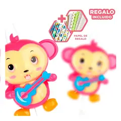 RYBIU IMPORT - Sonaja en Forma de Mono Musical Rosado Y+Papel de Regalo