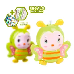 RYBIU IMPORT - Pack12 Sonajero Didactico Abeja Verde Y+Papel de Regalo