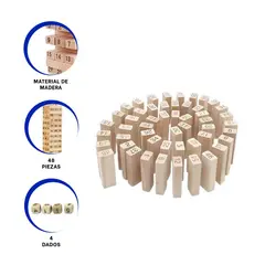 GENERICO - Pack4 Jenga Divertido Caja Azul Y+Banderitas Adhesivas