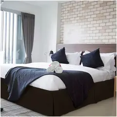 GENERICO - FALDON DE TARIMA QUEEN 152CM x 203CM ELEGANCE DRILL MARRON 30CM