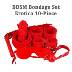 BAALATHKKO5 - BDSM Bondage Set Erotica 10-Piece Set - Rojo