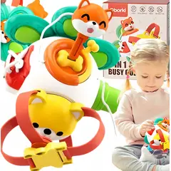 GENERICO - Juguete sensorial Zorrito Montessori 6 en 1 para bebés 18 M +