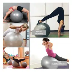 GENERICO - Pack6 Balon Yoga Ergonomico 75cm Plomo Y+Regalo Stickers