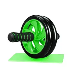 GENERICO - Rueda Abdominal de Gym Doble con Tapete de Color Verde