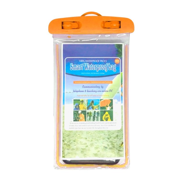 Funda Bolsa Protectora De Agua Para Celular Naranja