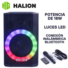 HALION - Parlante Portátil PHA 5XL USB BT Micrófono Pequeño pero Potente