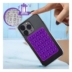 GENERICO - Pack12 Base para Celular en Morado Y+Regalo Stickers