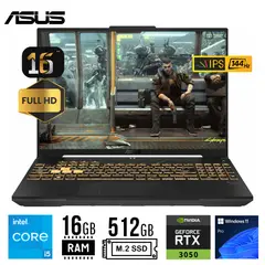 ASUS - LAPTOP TUF GAMING F16 FX607VJRL009 CORE I5-210H RAM 16GB SSD 512GB RTX 3050 6GB 16" IPS WIN 11