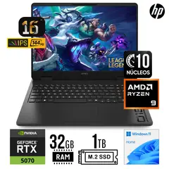 HP - LAPTOP OMEN 16-ap0004la AMD RYZEN AI 9-365 RAM 32GB SSD 1TB RTX 5070 8GB 16" 2K IPS WIN 11 HOME
