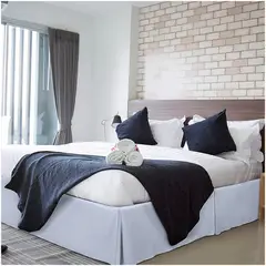 GENERICO - FALDON DE TARIMA KING 198CM x 203CM ELEGANCE DRILL BLANCO 30CM