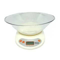 OPALUX - Balanza Digital Gramera Para Cocina 1g A 5kg Blanco