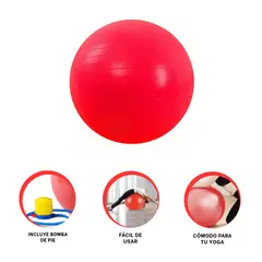 GENERICO - Pack6 Balon de Yoga 65cm en Color Rojo Y+Regalo Agendita